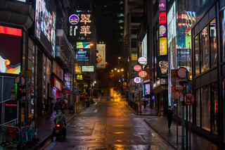 Deserted-night-streets-of-Hong-Kong