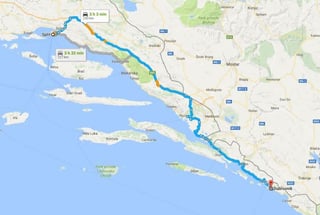 Dubrovnik To Split Map