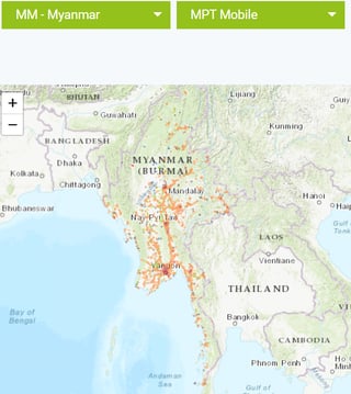 Mobile Coverage with MPT Myanmar