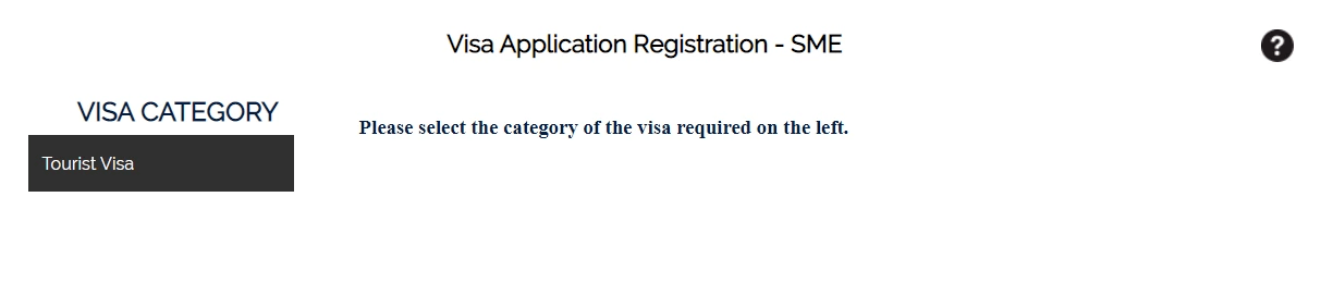 Visa Application Registration - SME