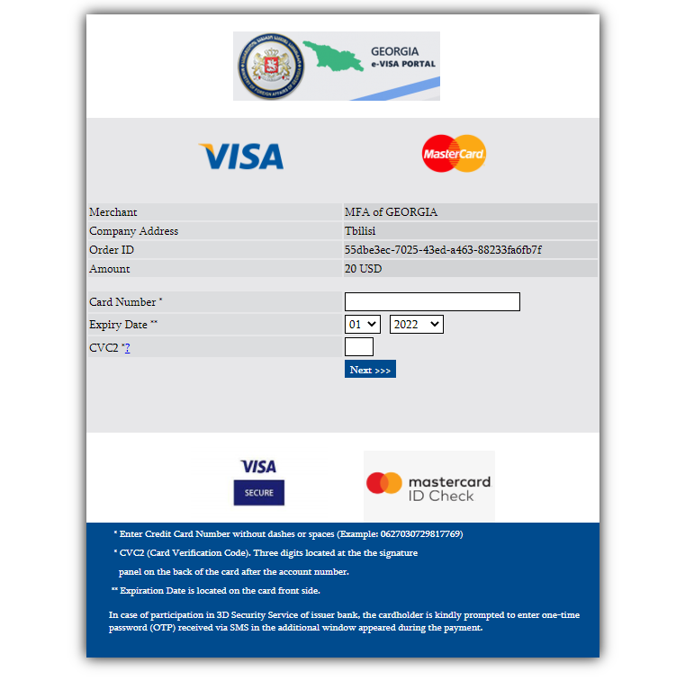 Visa Application for Georgia