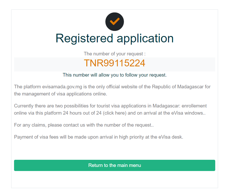 Registered application