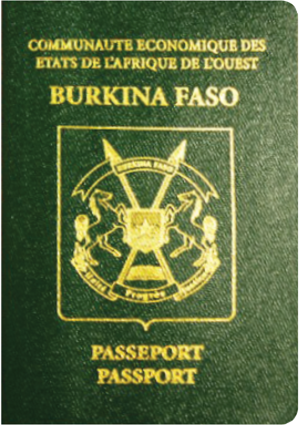 A regular or ordinary Burkina Faso passport - Front side