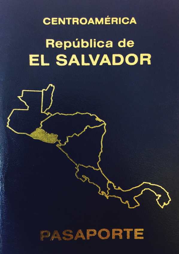 A regular or ordinary el salvador passport - Front side