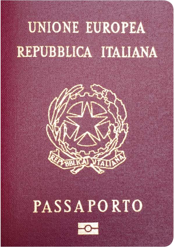 A regular or ordinary Italian passport - Front side