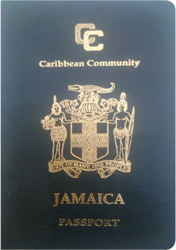 A regular or ordinary Jamaican passport - Front side