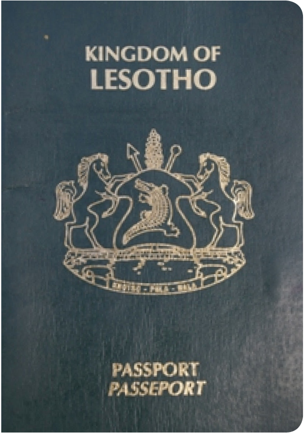 A regular or ordinary Lesotho passport - Front side