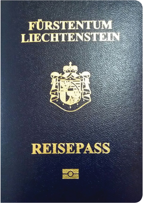A regular or ordinary Liechtenstein passport - Front side