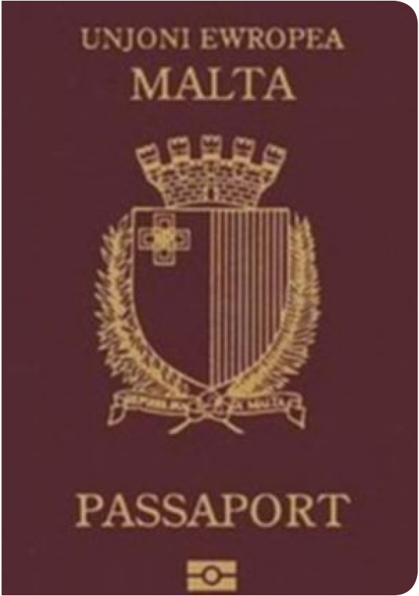A regular or ordinary Maltese passport - Front side