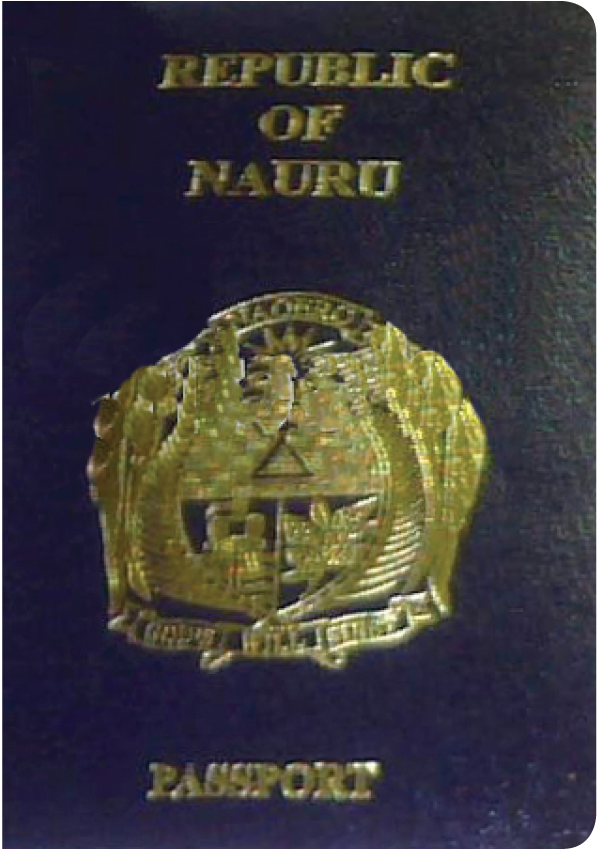 A regular or ordinary Nauru passport - Front side