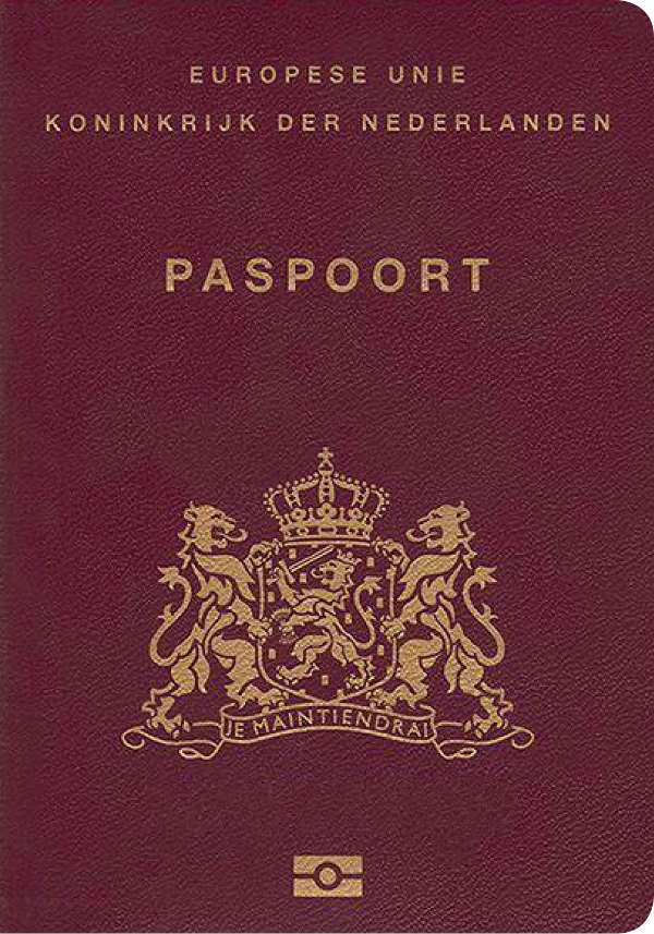 A regular or ordinary netherlands passport - Front side