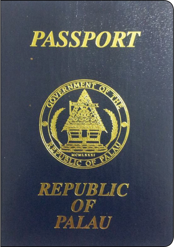 A regular or ordinary Palau passport - Front side