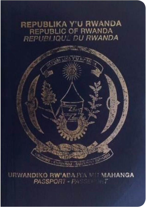 A regular or ordinary Rwandan passport - Front side