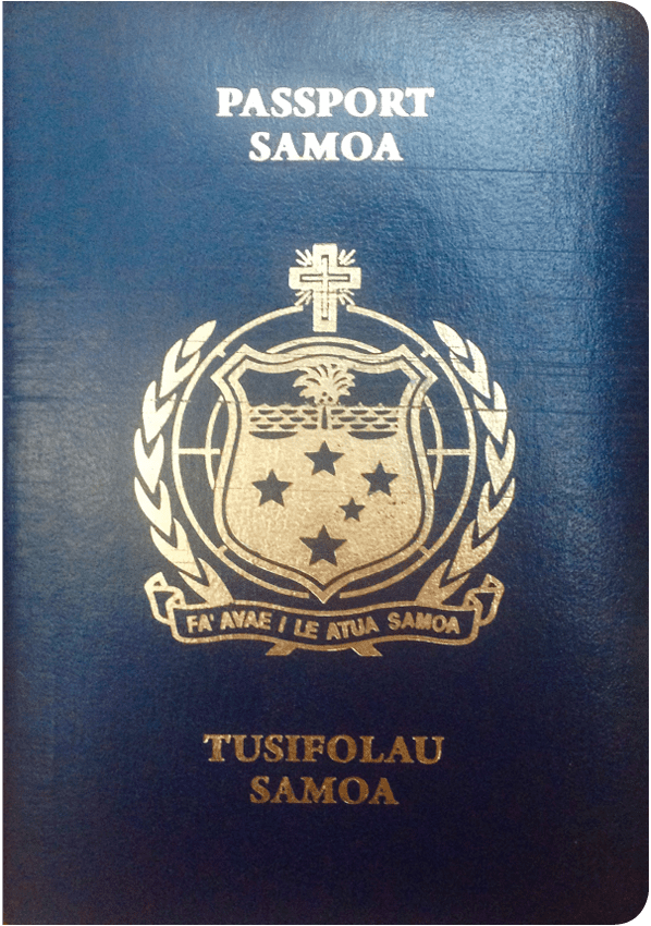 A regular or ordinary Samoan passport - Front side
