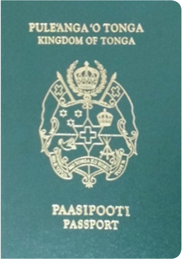 A regular or ordinary Tongan passport - Front side