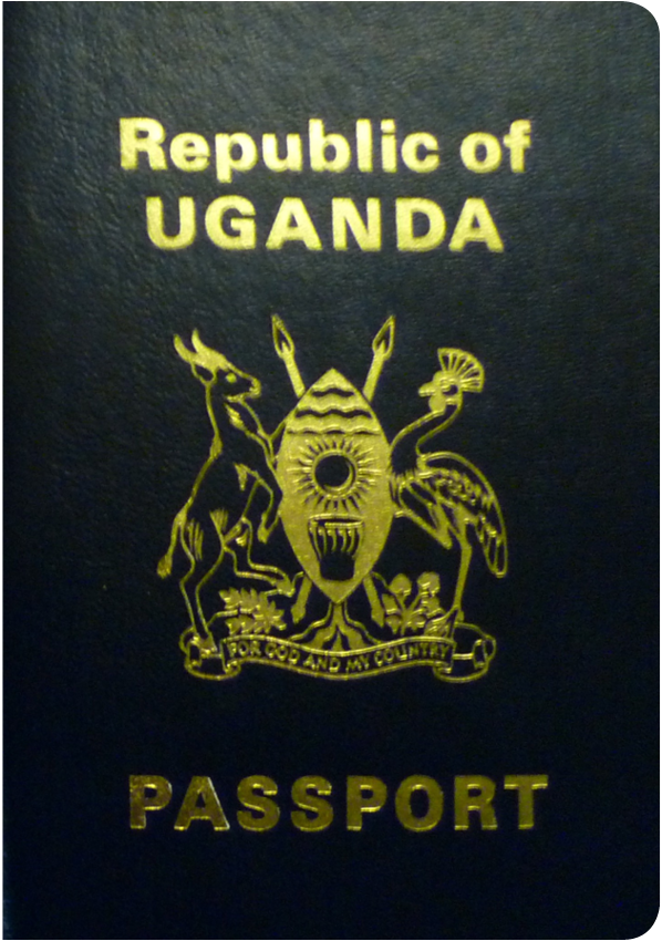 A regular or ordinary Ugandan passport - Front side