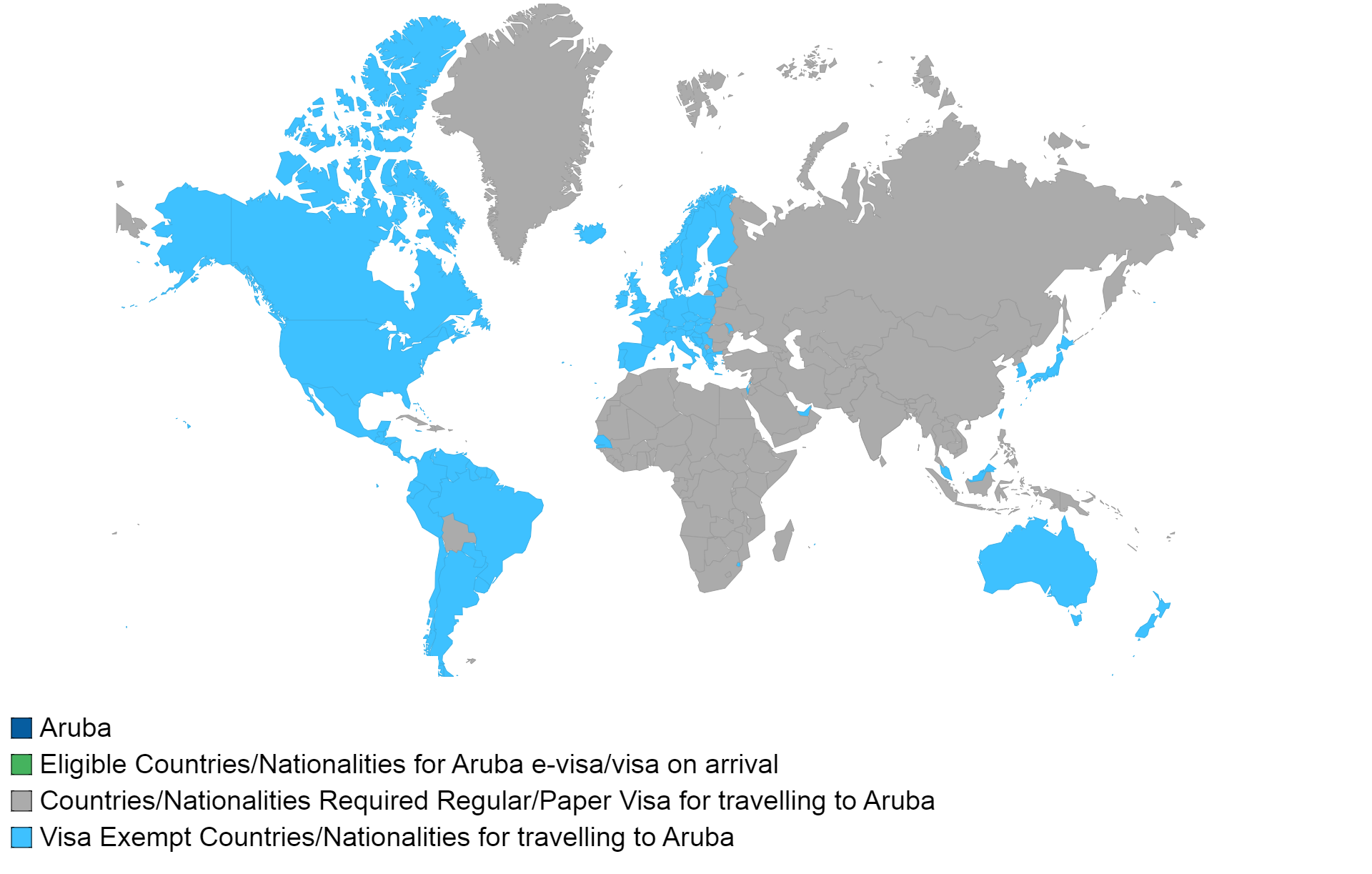 aruba visa policy map.
