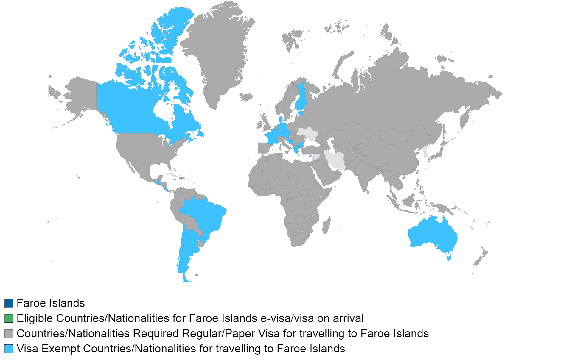 faroe islands visa policy map.