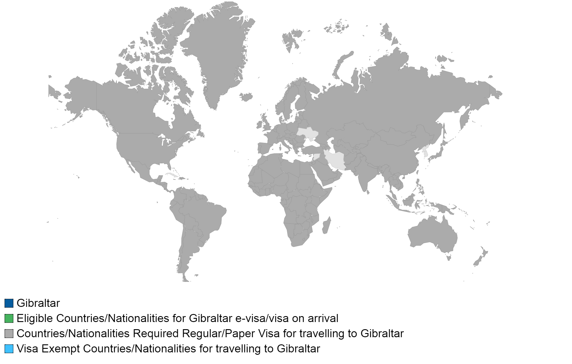 gibraltar visa policy map.