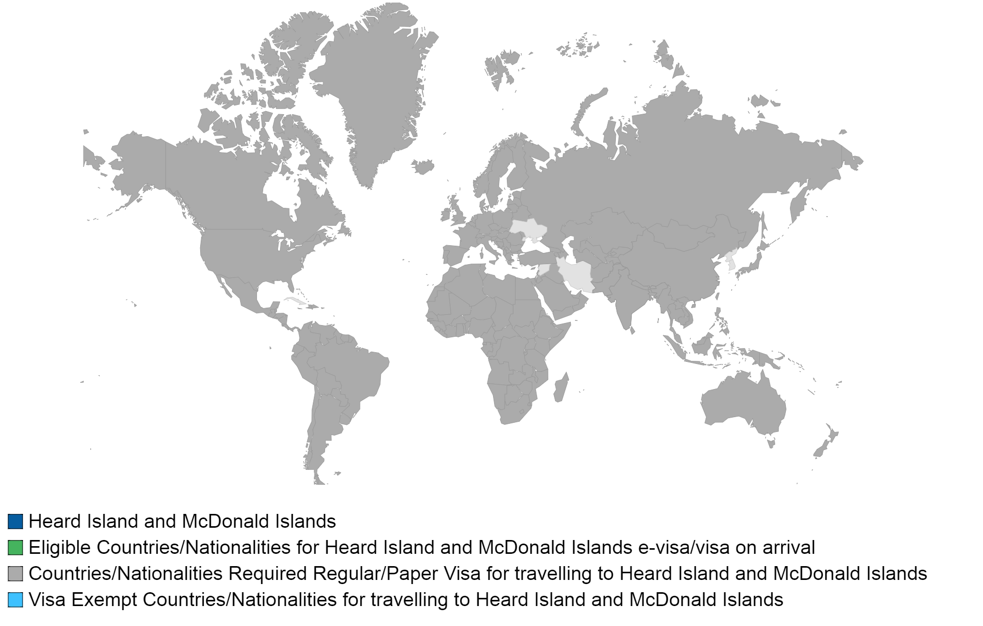 heard island and mcdonald islands visa policy map.