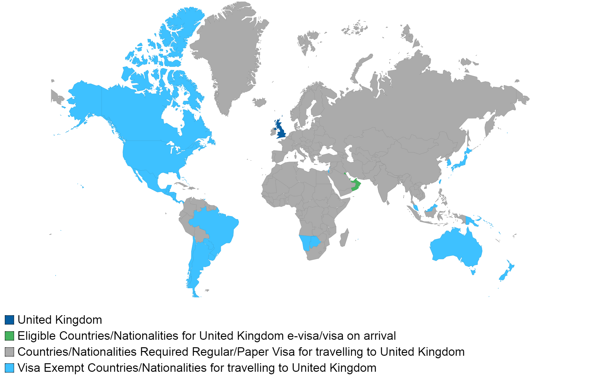 united kingdom visa policy map.